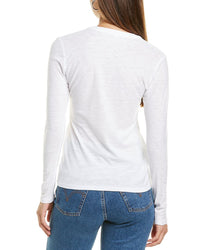 James Perse Womens Henley Top, 4, White