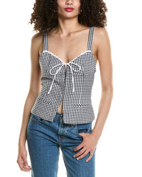 Colette Rose Tie Front Top Black