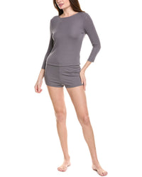Natori 2Pc Rib Essential Pajama Set Grey Multi