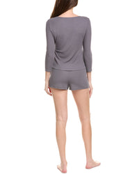 Natori 2Pc Rib Essential Pajama Set