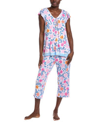 Ellen Tracy 2Pc Cropped Pant & Top Pajama Set