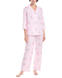 Carole Hochman 2Pc Pajama Pant & Top Set Pink