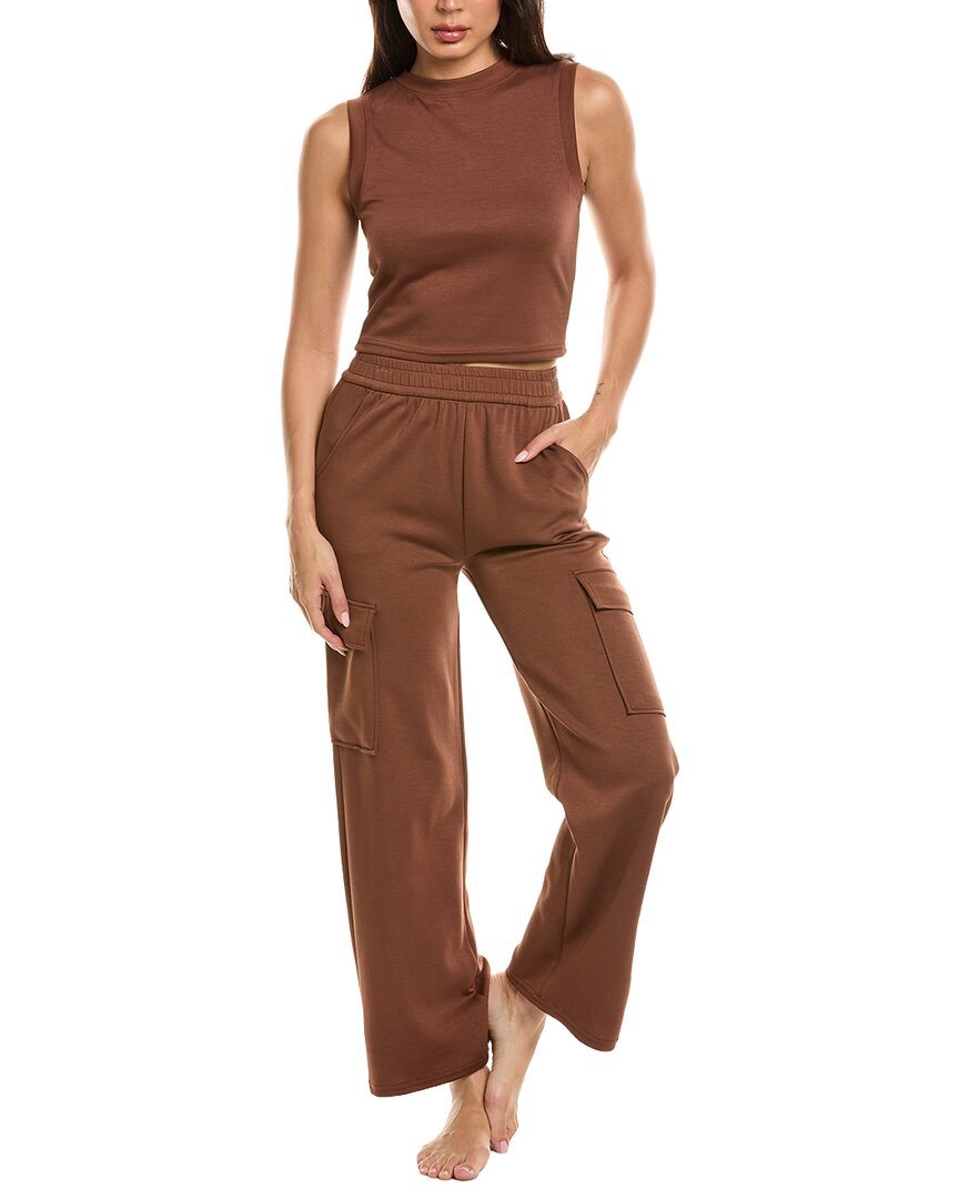 MARION Marion 2Pc Air Scuba Crop Tank & Cargo Pant Lounge Set