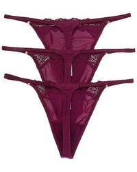 Le Mystere 3Pk Lace Allure Micro Thong