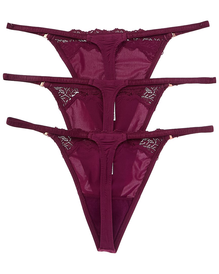 Le Mystere 3Pk Lace Allure Micro Thong