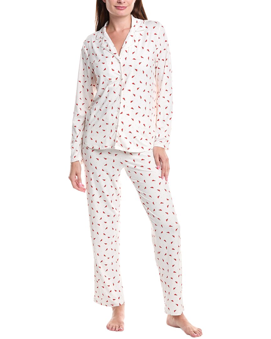Carole Hochman 2Pc Pajama Pant & Top Set White