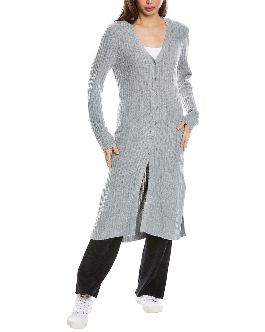 Barefoot Dreams Womens Cozychic Lite Pointelle Long Cardigan, Xs, White