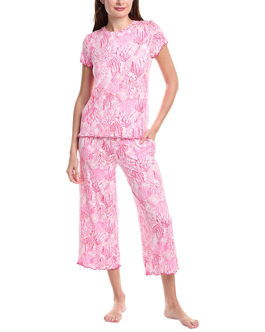 40 Winks 2Pc T-Shirt & Cropped Pant Set Pink