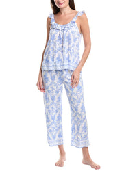 40 Winks 2Pc Tank & Cropped Pant Set Regular 12 (L) Blue