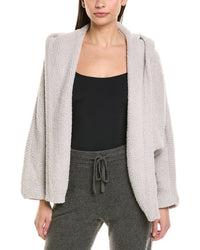 Barefoot Dreams Cozychic Chevron Rib Cardigan Silver Regular 12 (L)