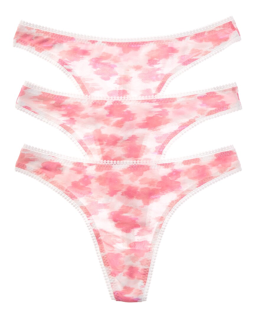 Ongossamer 3Pk Multi Mesh Print Thong