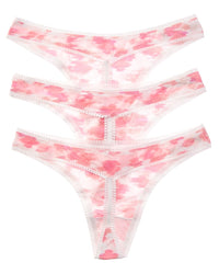 Ongossamer 3Pk Multi Mesh Print Thong