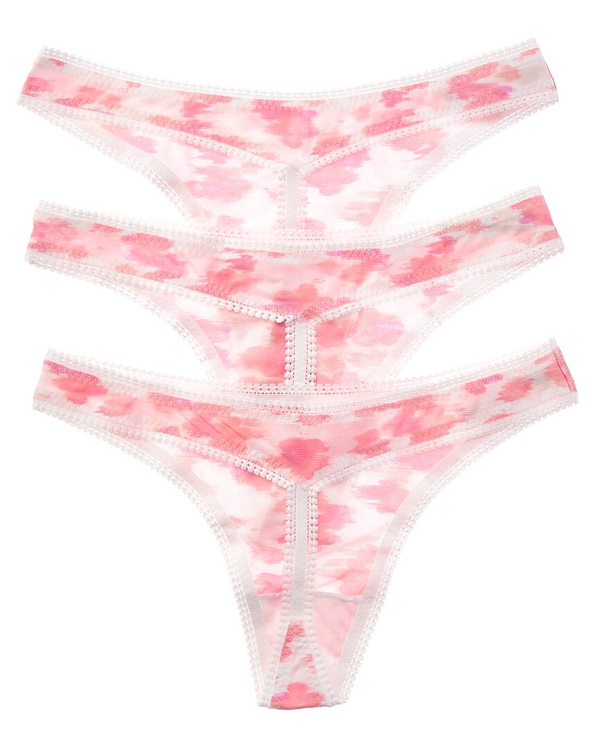 Ongossamer 3Pk Multi Mesh Print Thong