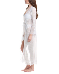 Mucci Womens Domenica Robe, M, White