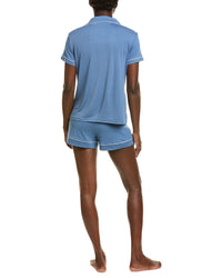 Sugar 2Pc Short Sleeve Notch Collar Top & Short Set
