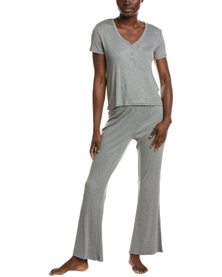 Bebe Bebe Womens  2Pc Top & Pant Set, L, Grey