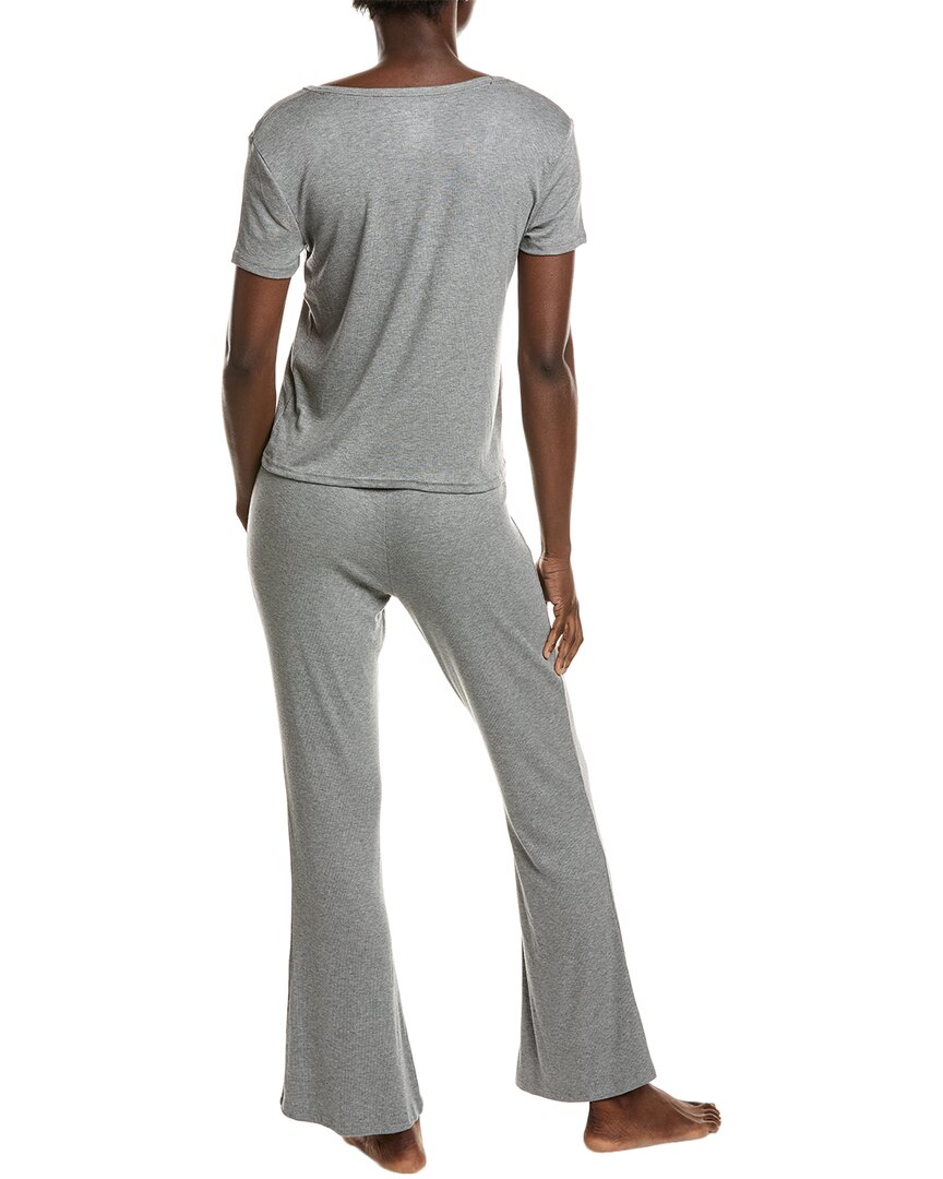 Bebe Bebe Womens  2Pc Top & Pant Set, L, Grey