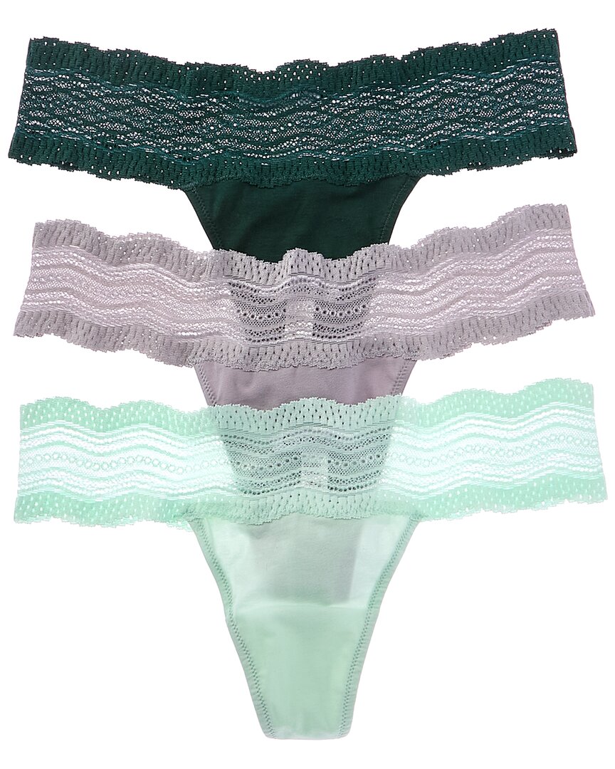 Cosabella 3Pk Dolce Thong One Size Fits All Green