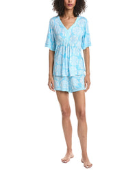 Ellen Tracy 2Pc Pajama Top & Short Set