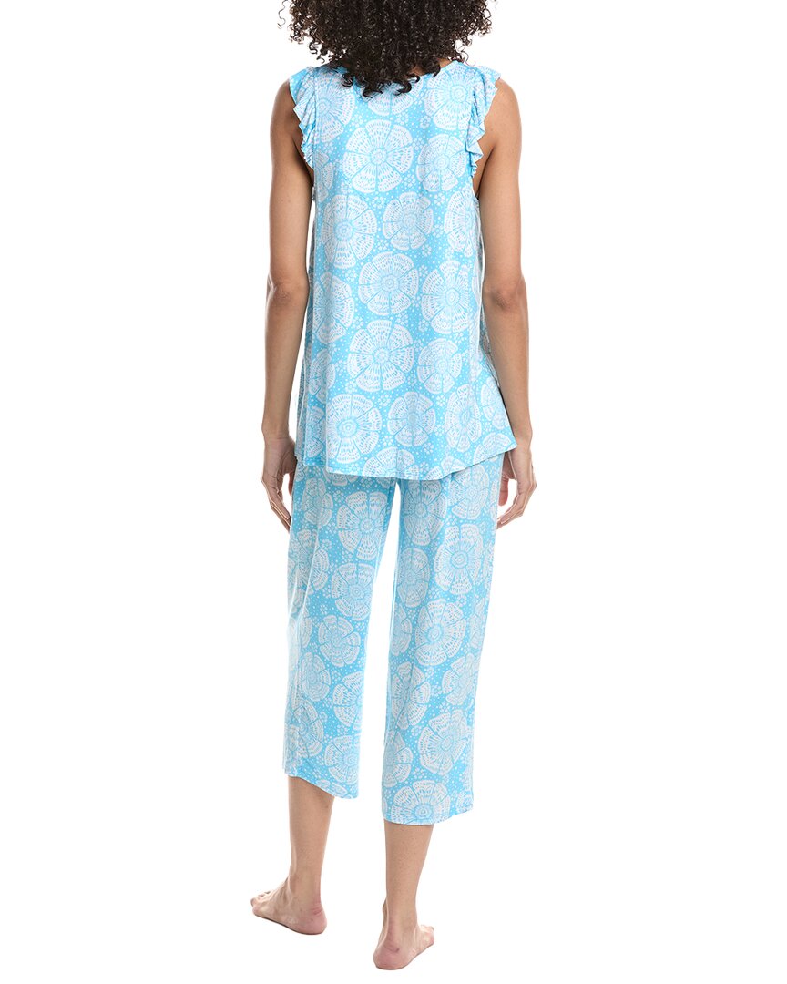 Ellen Tracy 2Pc Top & Cropped Pant Pajama Set