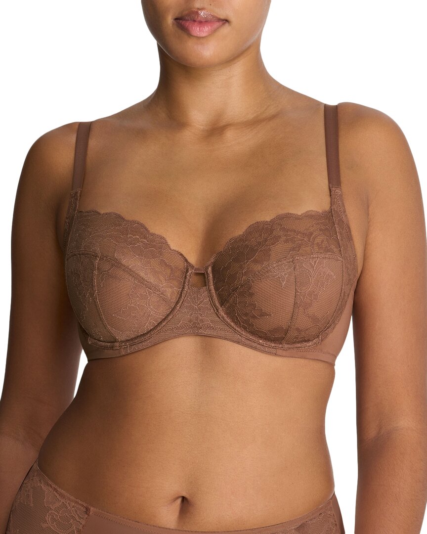 Natori Statement Lace Side Support Bra Brown Multi