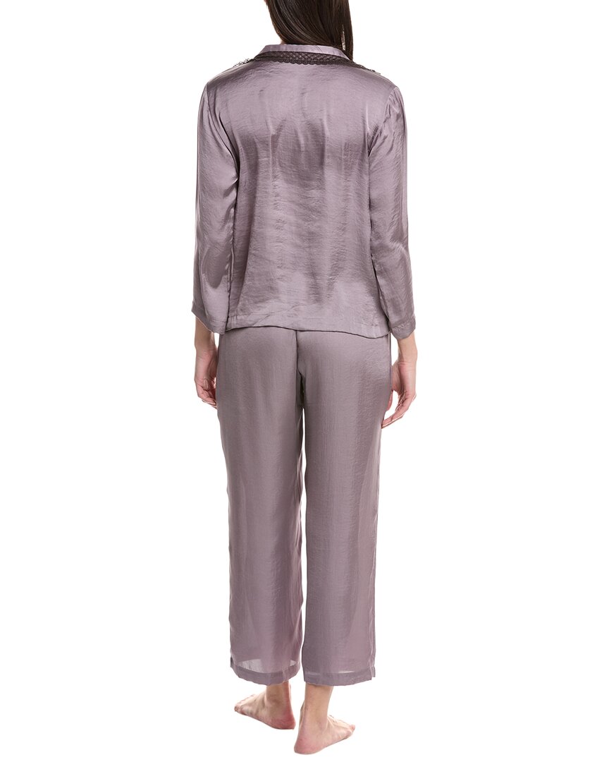 Natori 2Pc Ashley Washed Satin Icon Notch Pajama Set