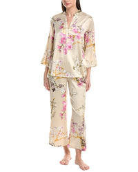 N Natori 2Pc Sakura Satin Pajama Set