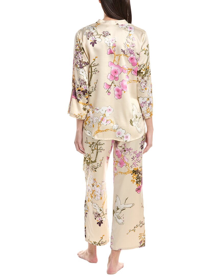 N Natori 2Pc Sakura Satin Pajama Set
