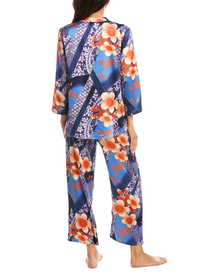 N Natori N Natori 2Pc Magnolia Printed Satin Pajama Set