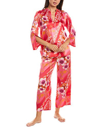 N Natori N Natori 2Pc Magnolia Printed Satin Pajama Set