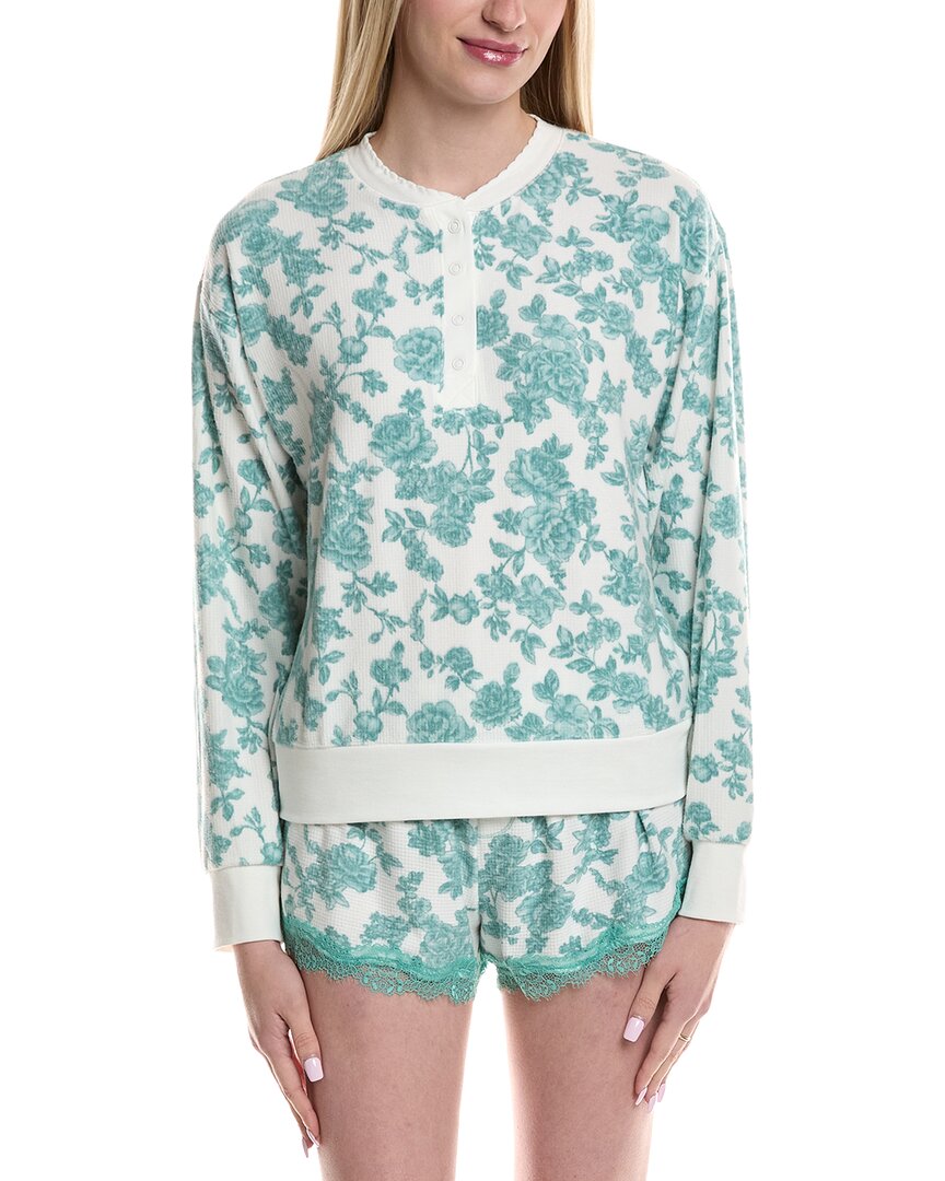 Pj Salvage Lacey Jade Waffle-Knit Top