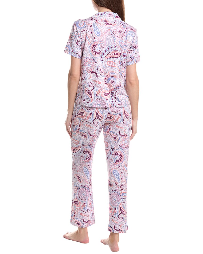 Vera Bradley 3Pc Notch Collar Top, Short & Pant Pajama Set