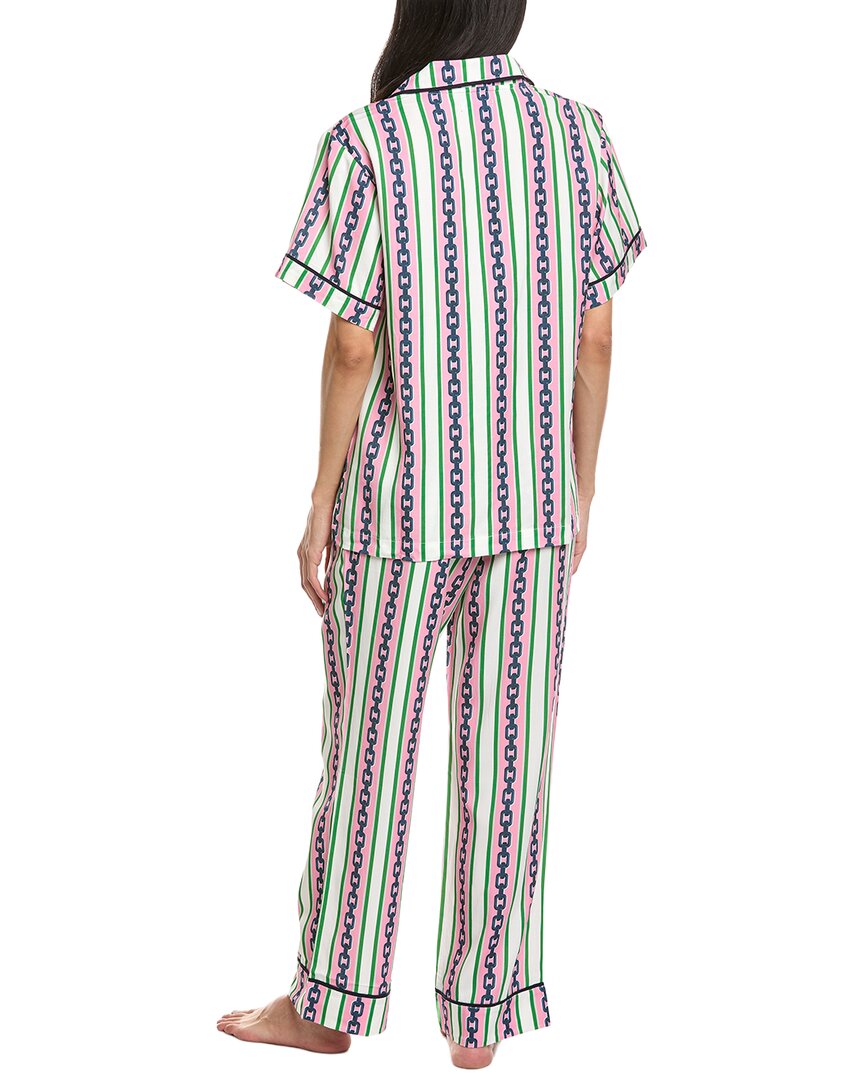 Katie Kime 2Pc Chain Stripe Pajama Pant Set