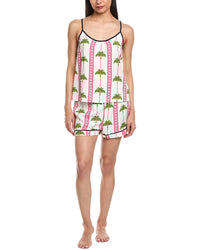 Katie Kime 2Pc Tropical Palm Cami & Short Pajama Set