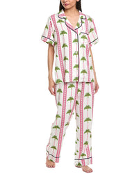 Katie Kime 2Pc Tropical Palm Pajama Pant Set