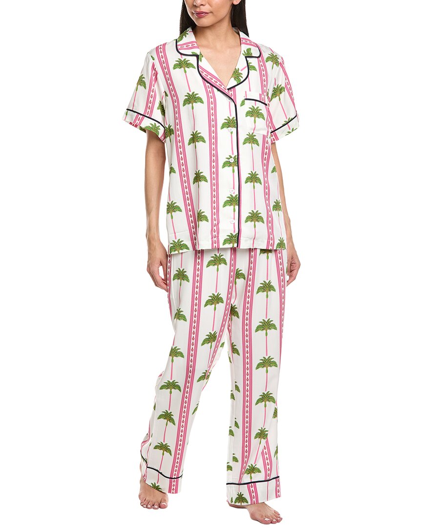 Katie Kime 2Pc Tropical Palm Pajama Pant Set