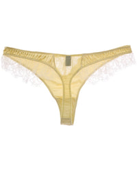 Kiki De Montparnasse Lace Inset Silk-Blend Thong