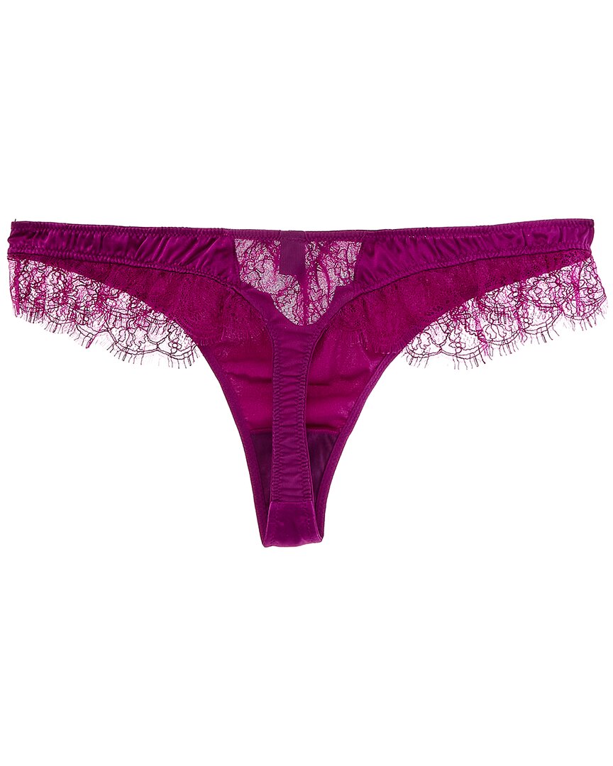 Kiki De Montparnasse Lace Inset Silk-Blend Thong