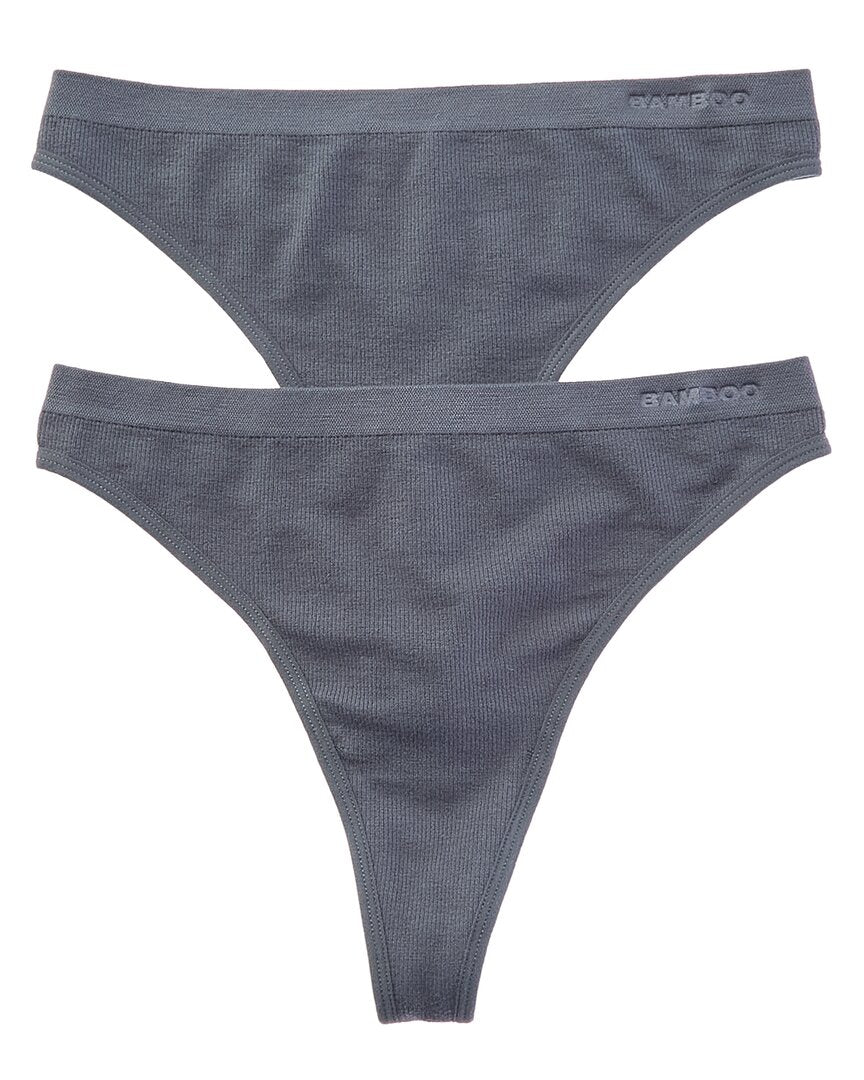 Bamboo Set Of 2 Essential High Rib Thong