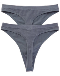 Bamboo Set Of 2 Essential High Rib Thong