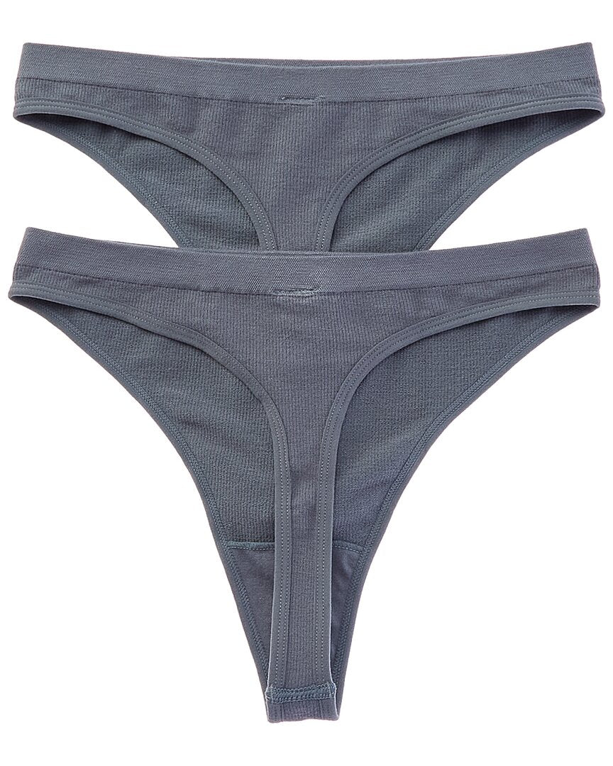 Bamboo Set Of 2 Essential High Rib Thong