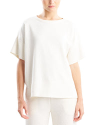 Natori Quilted Geo Knit Jacquard Short Sleeve Top