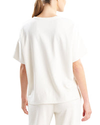 Natori Quilted Geo Knit Jacquard Short Sleeve Top