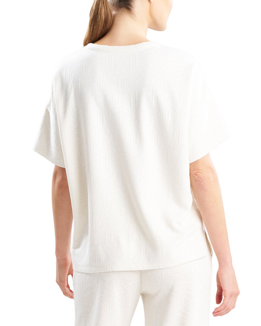 Natori Quilted Geo Knit Jacquard Short Sleeve Top