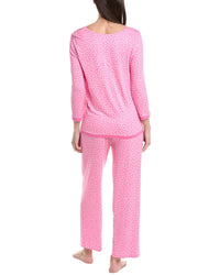 Ellen Tracy 2Pc Cropped Sleeve Top And Cropped Pant Pj Set