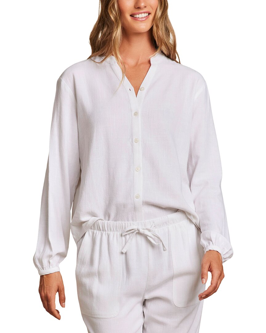 Barefoot Dreams Linen-Blend Blouse