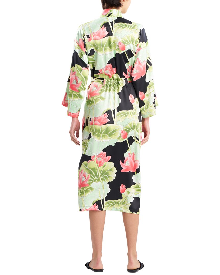 Natori Ascendant Lotus Printed Satin Robe