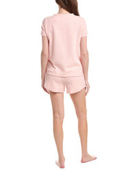 Tommy Hilfiger 2Pc Jacquard Missy Henley Shirt & Short Set