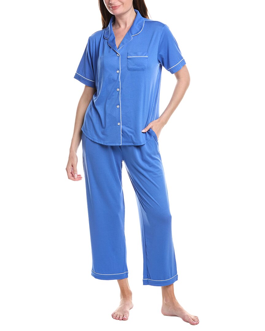 Flora By Flora Nikrooz 2Pc Knit Notch Collar Capri Pajama Set