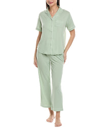 Flora By Flora Nikrooz 2Pc Knit Notch Collar Capri Pajama Set